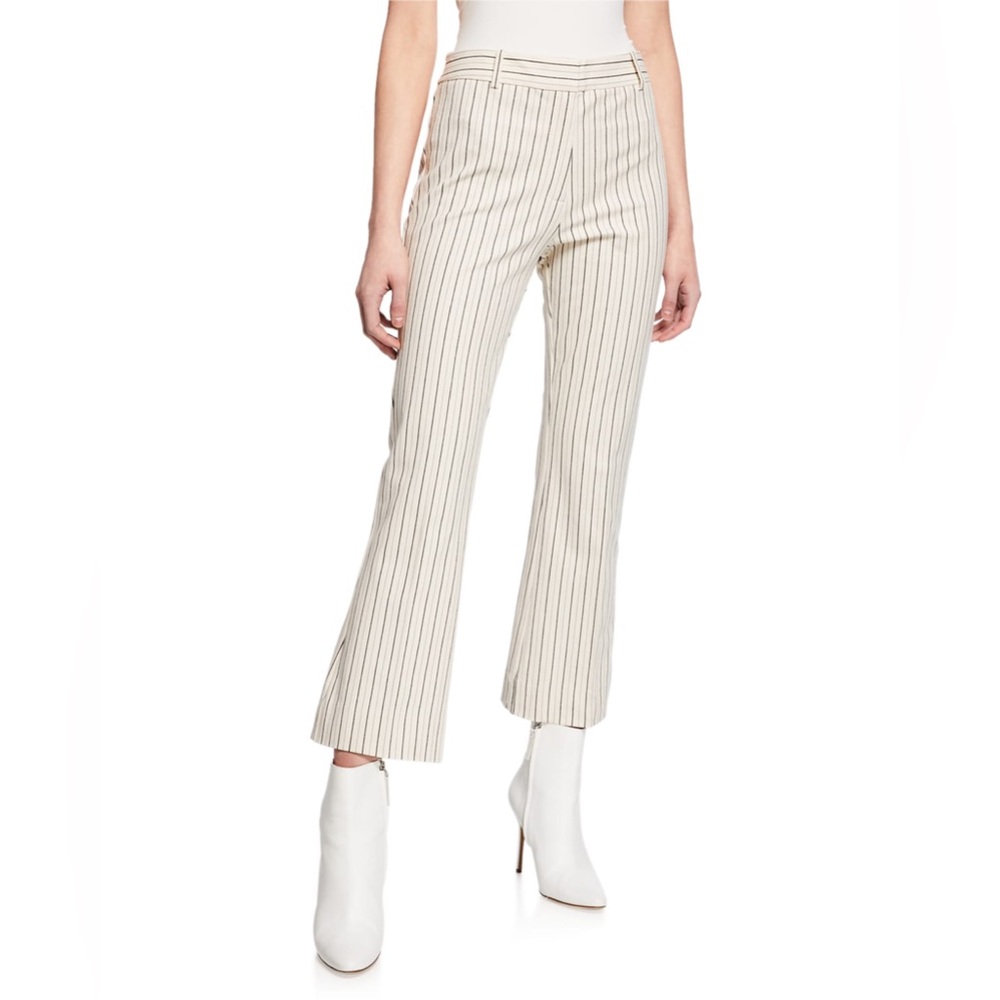 Derek Lam 10 Crosby Striped Flare Cropped Pants, Size 2